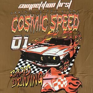 Competition First Cosmic Speed, Rapid Driving T-Shirt, Men’s Size Medium Brown